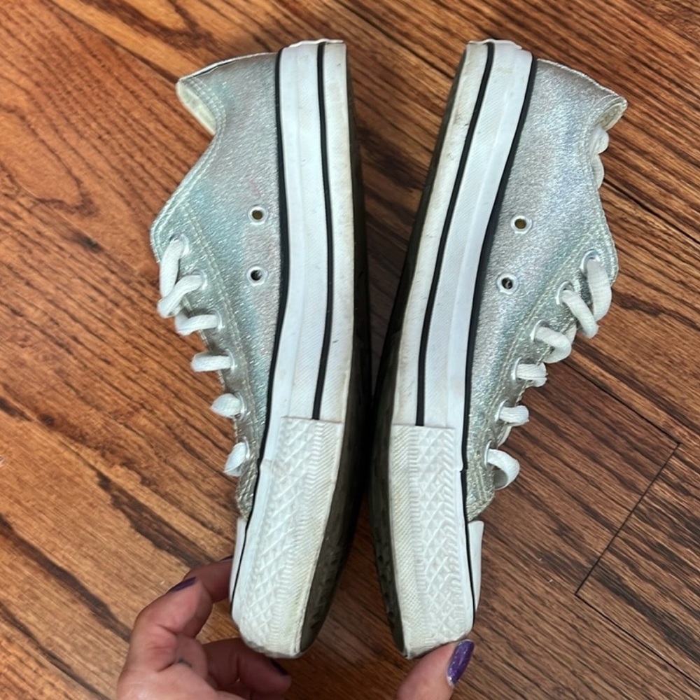 Converse Silver Metallic Low-Top Sneakers - Women's - Picture 3 of 9
